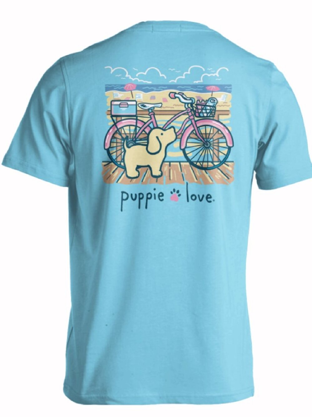Puppie Love Dog Beach Cruiser Short Sleeve T-Shirt - NEW Fast Ship